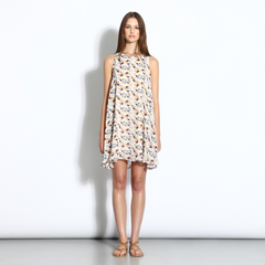 Graphic-print sleeveless shift dress
