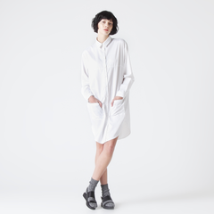 Shirt Dress with Rounded Front and Back Hem