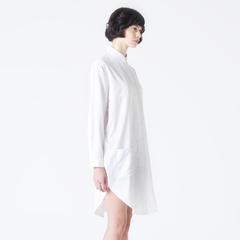 Shirt Dress with Rounded Front and Back Hem