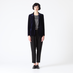 Relaxed Fit Velvet Blazer in Midnight Blue