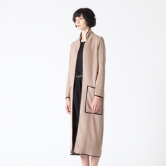 Long Cardigan with Contrast Binding
