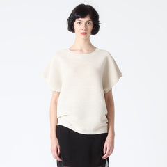 Ribbed Jumper with Side Splits in cream