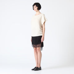 Ribbed Jumper with Side Splits in cream