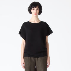 Ribbed Jumper with Side Splits in black
