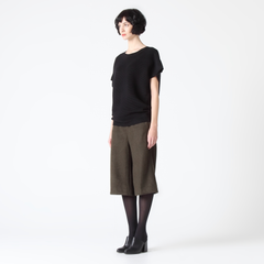 Ribbed Jumper with Side Splits in black