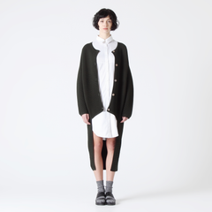 Ribbed Cardigan with Dip Hem