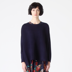 Navy Oversized Ribbed Jumper