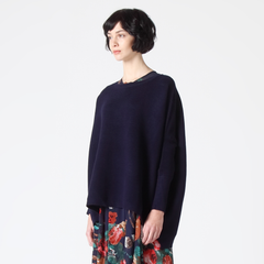 Navy Oversized Ribbed Jumper