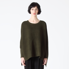 Green Oversized Ribbed Jumper