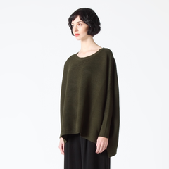 Green Oversized Ribbed Jumper