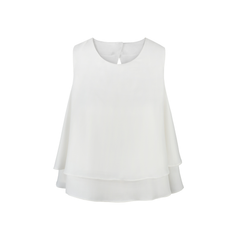 Sleeveless top with double-layered flare