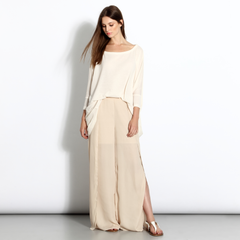 Wide leg floaty chiffon trousers