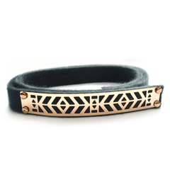 Olive Faux Fur Belt with Gold-Tone Metal Plate