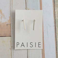 Silver-tone bar earrings
