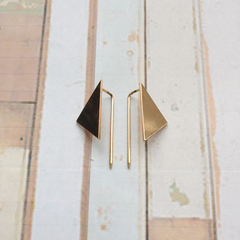 Gold-tone triangle earrings