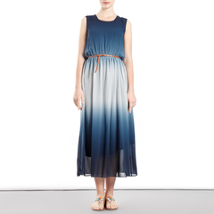 Gradation Midi dress with Open Back Detail