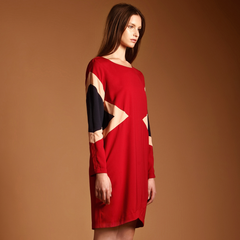 Three-tone shift dress