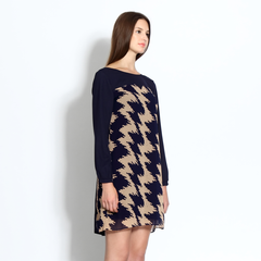 Wavy print shift dress