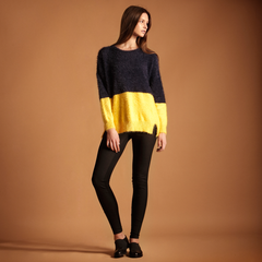 Two-tone fluffy jumper