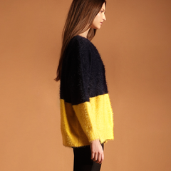 Two-tone fluffy jumper