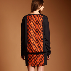 Diamond print top in Orange