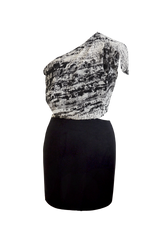 One Shoulder Cut Out Dress in Print