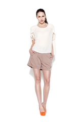 Tulip Sleeve Top With Golden Collar