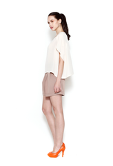 Tulip Sleeve Top With Golden Collar